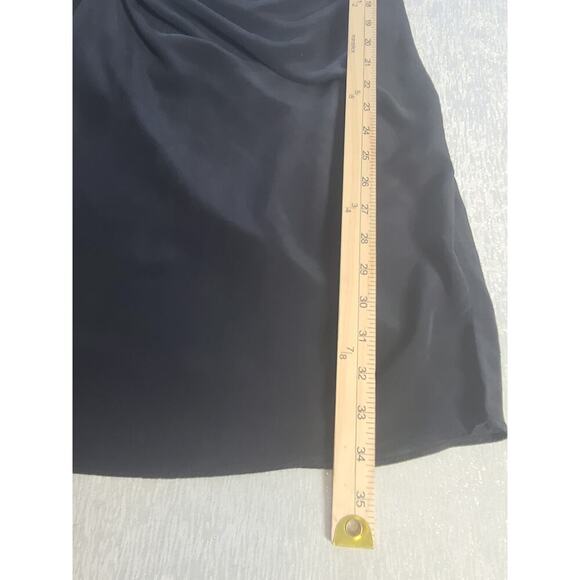 Maje silk women's little black black wrap dress Sz 1 French Whimsigoth Cocktail - Picture 4 of 8